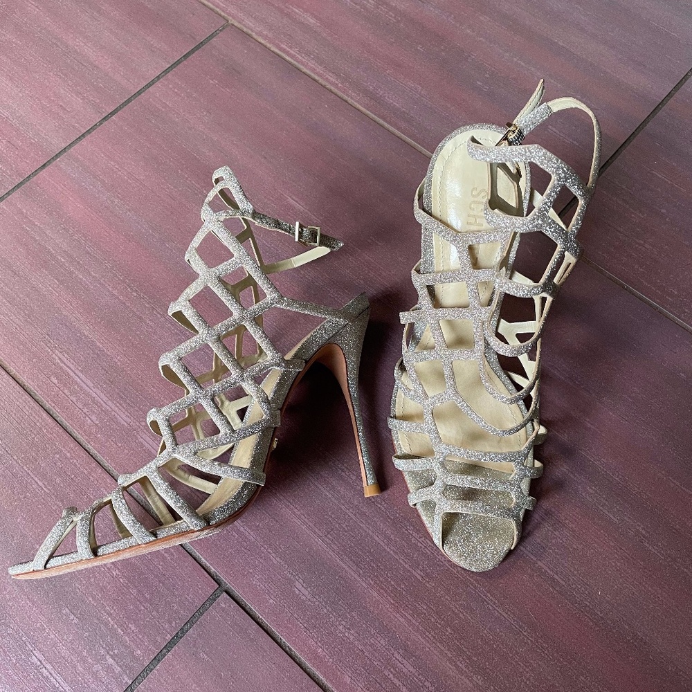 SCHUTZ Juliana glitter caged sandal